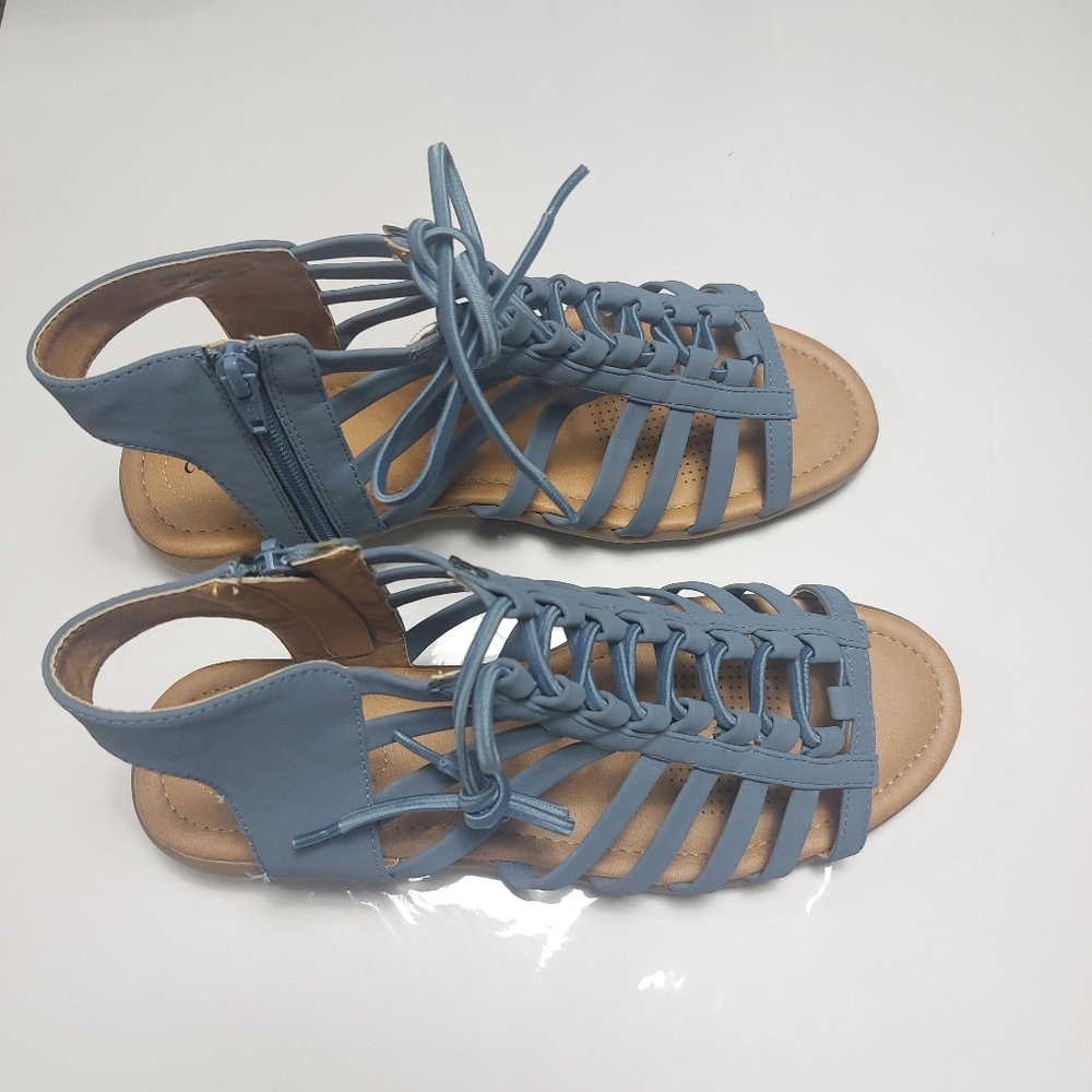 Comfortview Renata Light Blue Lace-up Sandals Size 10W - Picture 9 of 14